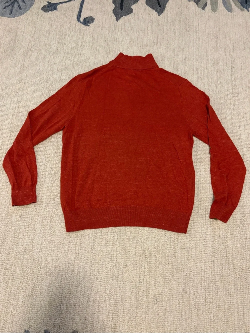 J. Crew Men’s Half-Zip Cotton Sweater in Rust Orange